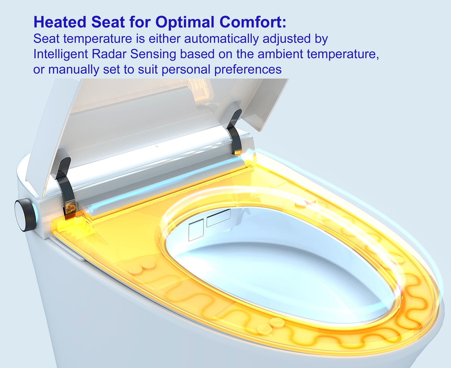 Heated toilet seat with 4 settongs pf temperature